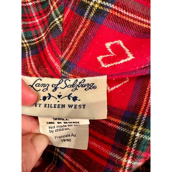 VINTAGE LANZ OF SALZBURG BY EILEEN WEST FLANNEL PLAID ROBE S - Picture 7 of 7